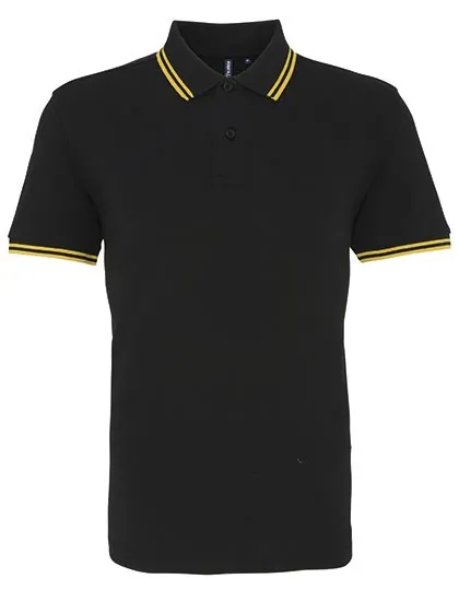 Heren Polo Asquith & Fox Classic Fit Tipped AQ011 in Heren Polo Asquith & Fox Classic Fit Tipped Zwart-Geel