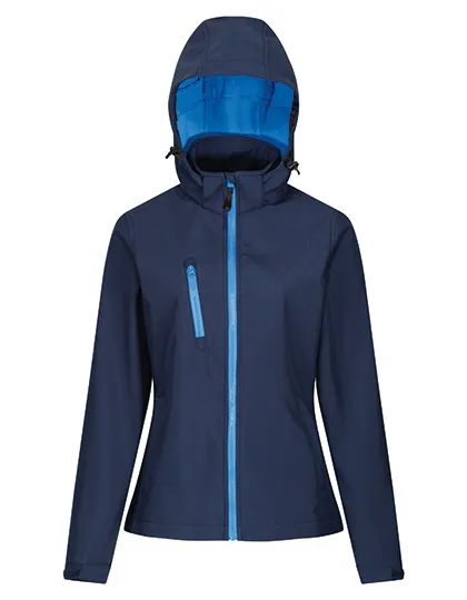 Dames Softshell Jas Regatta Venturer TRA702 in Navy-French Blue