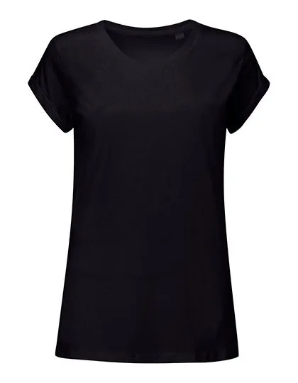 Dames T-shirt Biologisch Roll Sleeve Mantis M81 in Dames T-shirt Biologisch Roll Sleeve Mantis M81 - Black