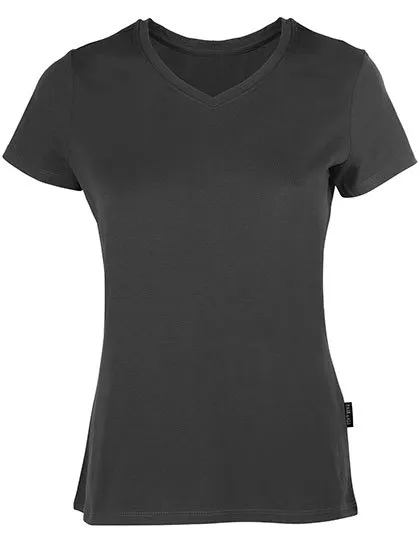 Dames T-shirt V HRM Luxury V-Neck Tees 202 in Dames T-shirt V HRM Luxury V-Neck Tees 202 - Dark Grey
