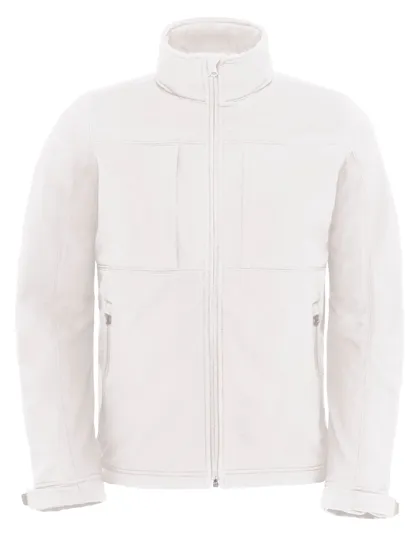 Heren Softshell Jas B&C Hoodie JM950 in wit