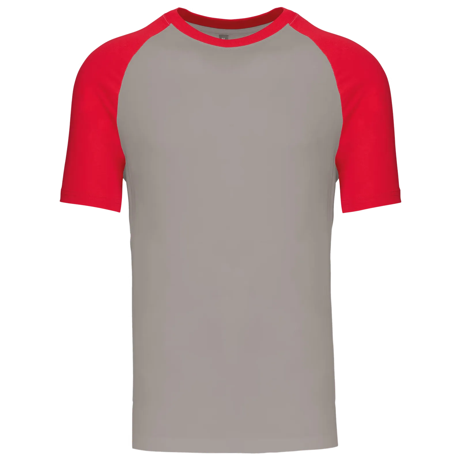 T-shirts Baseball Kariban K330 in T-shirts Baseball Kariban K330 - Light Grey / Red