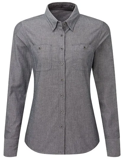 Horeca Dames Blouse Chambray Premier PR347 productfoto