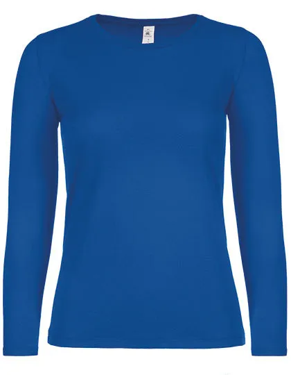 Dames T-shirt Lange Mouw B&C TW06T in Dames T-shirt Lange Mouw B&C TW06T - Royal Blue
