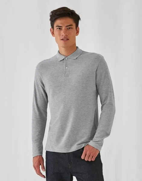Heren Polo Lange Mouw B&C ID.001
