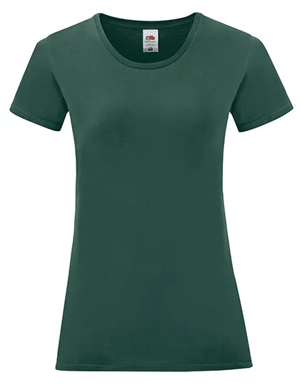 Dames T-shirt Iconic Fruit of the Loom 61-432-0 in Dames T-shirt Iconic Fruit of the Loom 61-432-0 - Forest Green