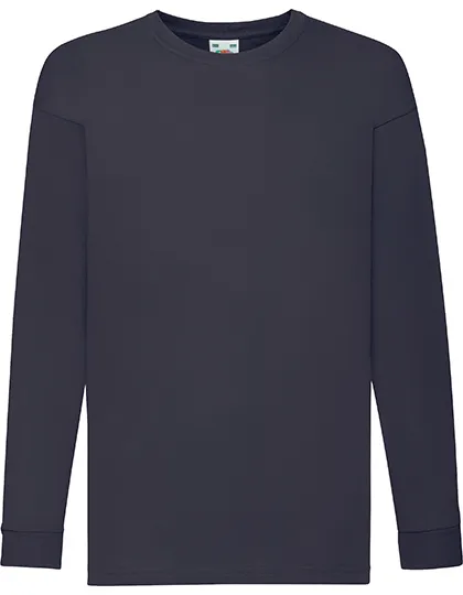 Kinder T-shirts LS Fruit of the Loom value weight 61-007-0 in Kinder T-shirts LS Fruit of the Loom value weight 61-007-0 - Deep Navy