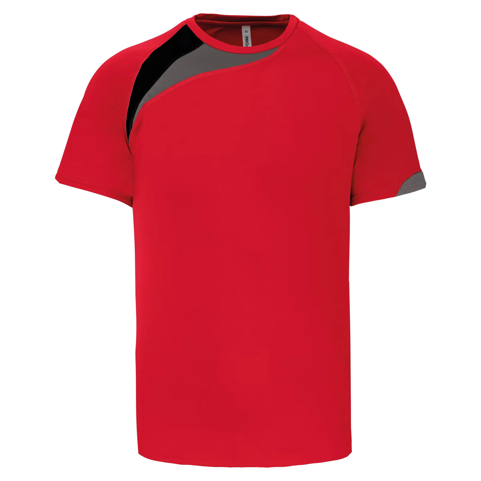 Kinder Sportshirt proact PA437 in Kinder Sportshirt proact PA437 - Sporty Red / Black / Storm Grey