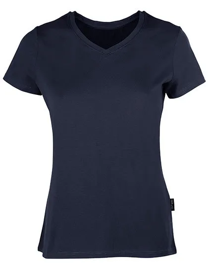 Dames T-shirt V HRM Luxury V-Neck Tees 202 in Dames T-shirt V HRM Luxury V-Neck Tees 202 - Navy