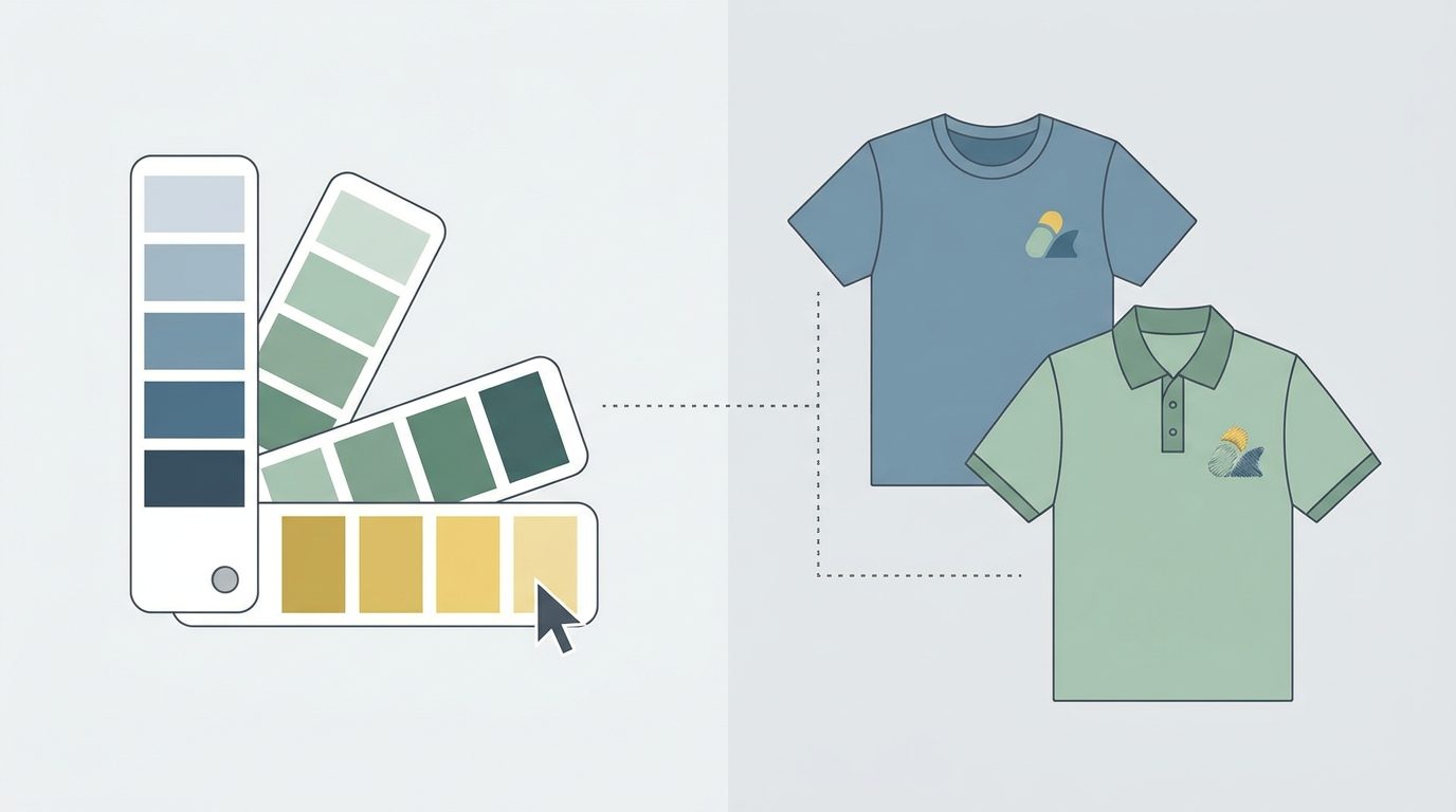 Kleuren instellen voor een logo op bedrijfskleding