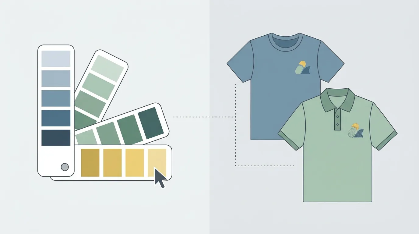 Kleuren instellen voor een logo op bedrijfskleding
