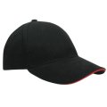 Caps Heavy Brushed Zwart - Rood