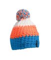 Muts Crocheted with Pompon MB7940 pacific/neon-orange/white