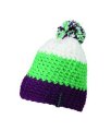 Muts Crocheted with Pompon MB7940 purple/lime-green/white