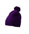 Muts Unicoloured Crocheted with Pompon MB7939 purple