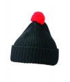 Muts Knitted with Pompon MB7540 black/red
