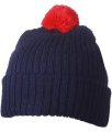 Muts Knitted with Pompon MB7540 navy/red