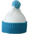 Muts Knitted with Pompon MB7540 white/aqua