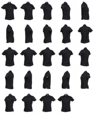 Overhemd Woman's Bar Shirt Mandarin Collar Short Sleeve KK736 black