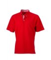 Poloshirts Plain JN964 rood-wit