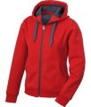 Hooded sweater binnenzijde fleece JN355 rood-carbon