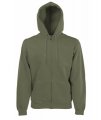 Hooded sweaters Fruit of the loom Full zip classic olive