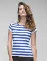 T-shirt dames Mantis Stripy T M110S classic blue-wit