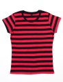 T-shirt dames Mantis Stripy T M110S rood-zwart