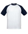 Baseball T-shirt B&C TU020 wit-navy