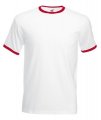 T-shirt Ringer Tee Fruit of the Loom 61-168-0 wit-rood