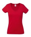 Dames T-shirts V hals Fruit of the loom 61-398-0 rood